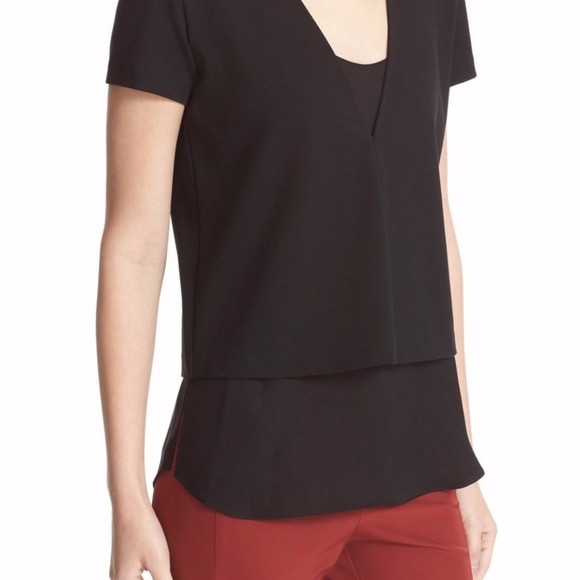 NWT $295 Theory Zadeia V-Neck Tee & Camisole Set in Black in XS! - Picture 7 of 8